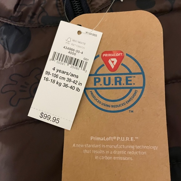 New Gap x Disney Mickey Mouse Primaloft kids jacket. Reg $100+tax. - Picture 5 of 9